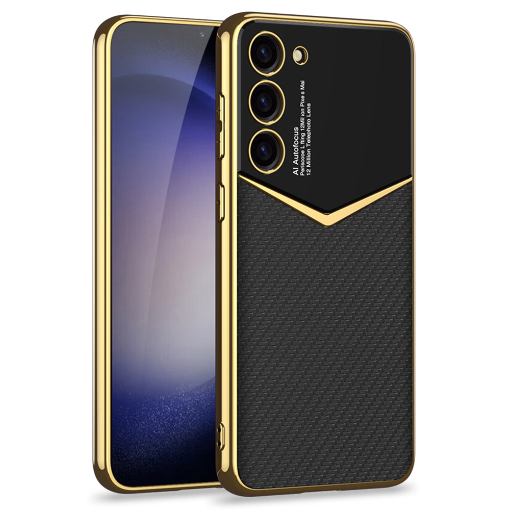 GKK pro Samsung Galaxy S23 galvanické pouzdro na telefon PU Leather Coated PC TPU Phone Cover GKK pro Samsung Galaxy S23 galvanické pouzdro na telefon PU Leather Coated PC TPU Phone Cover